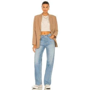 GRLFRND Brooklyn distressed high-rise straight-leg jeans